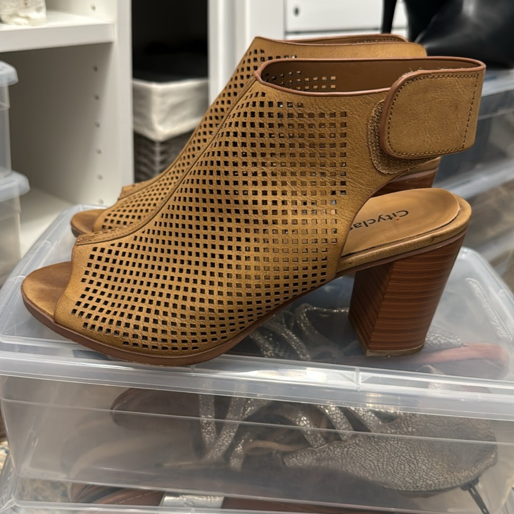 Open Toe Block Heel Bootie - image 5